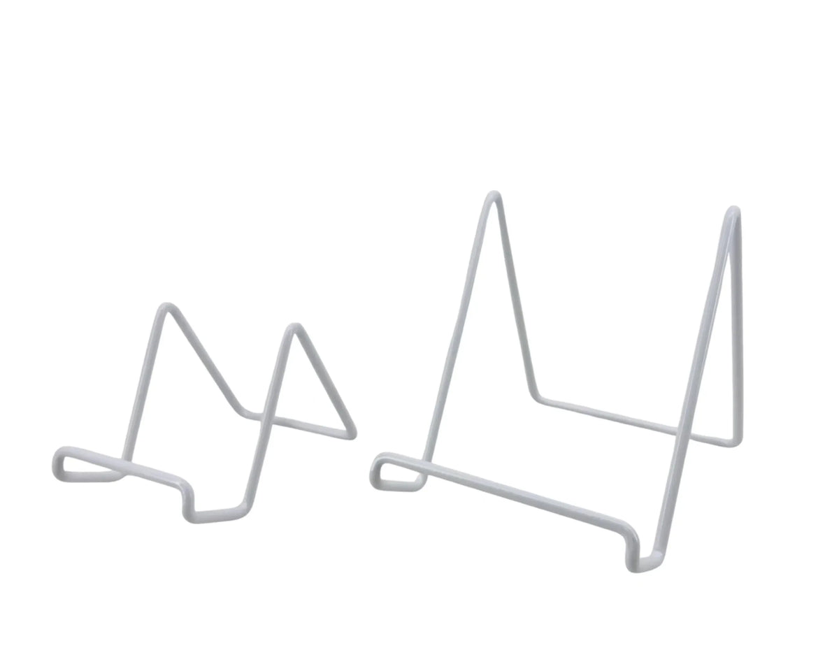 Bulk 24 Angled White Metal Plate stand 13.5x17.5x16cm