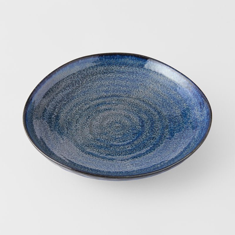 Dinner Plate Organic Shape 23cm Kanso Indigo Blue Glaze