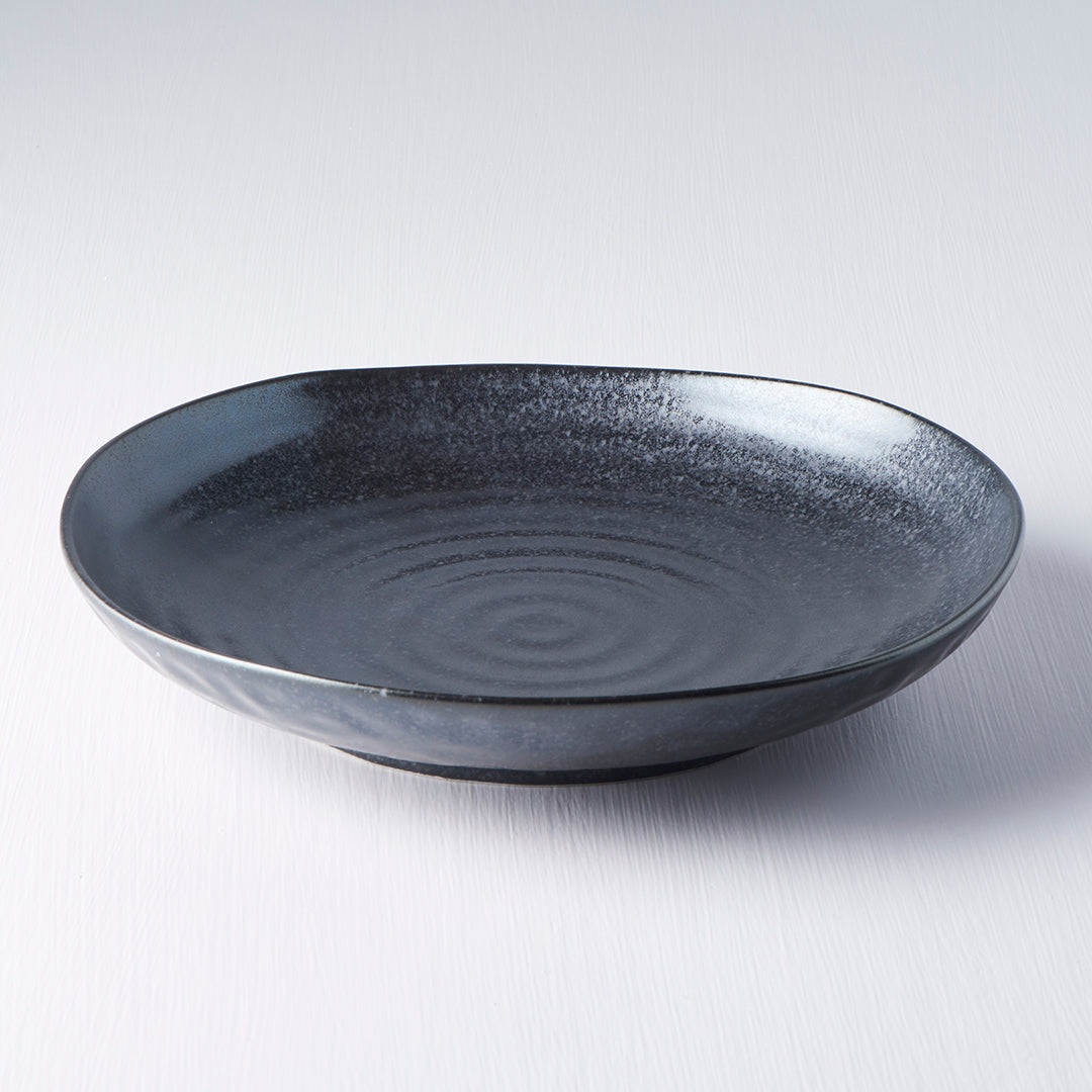 Dinner Plate Organic Shape 23cm Kanso Matt Black Glaze