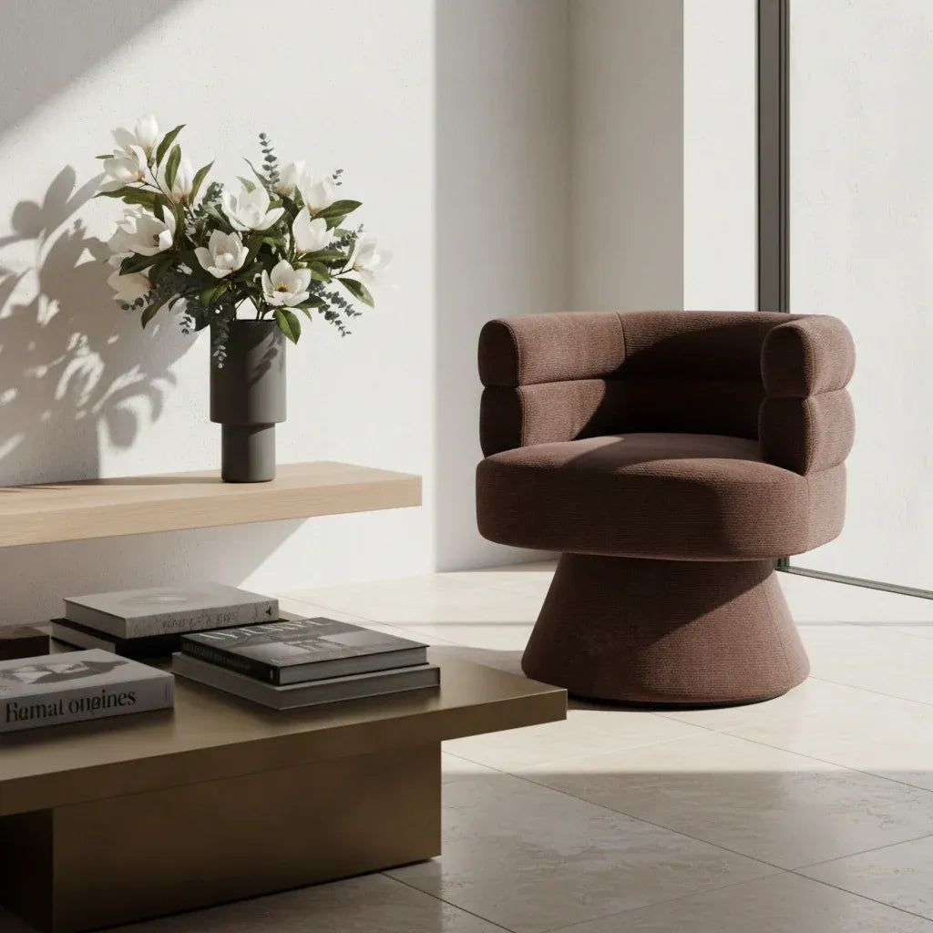 Elliot Swivel Chair - Burgundy