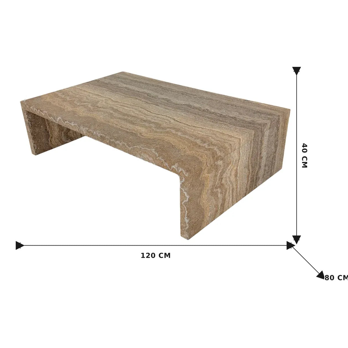 Jordan Coffee Table - Brown Marble Veneer