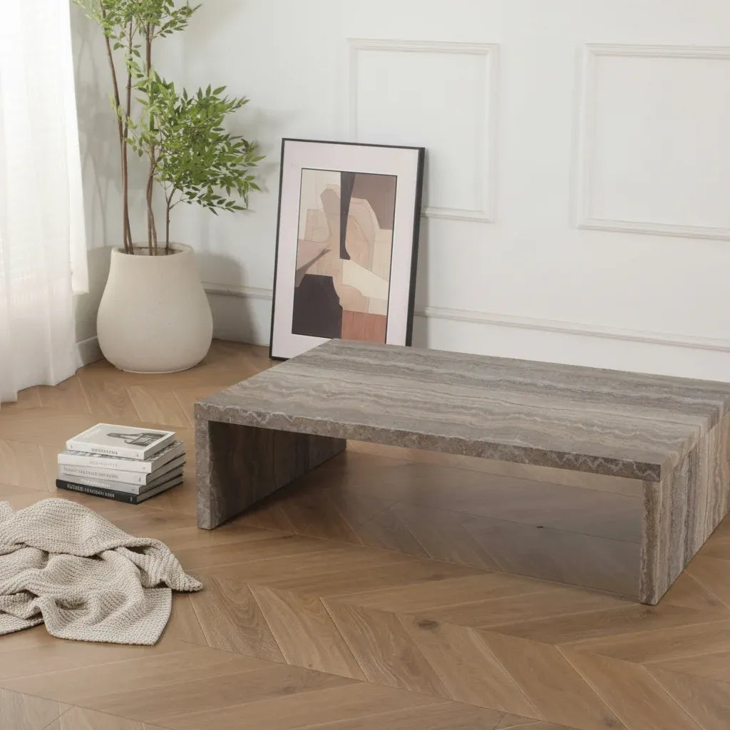 Jordan Coffee Table - Brown Marble Veneer