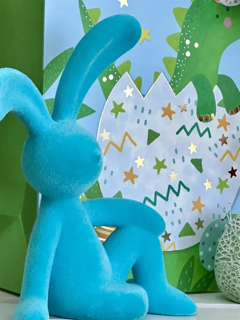 Bulk 12 Flocked Sitting Bunny 23cm 4 Asst