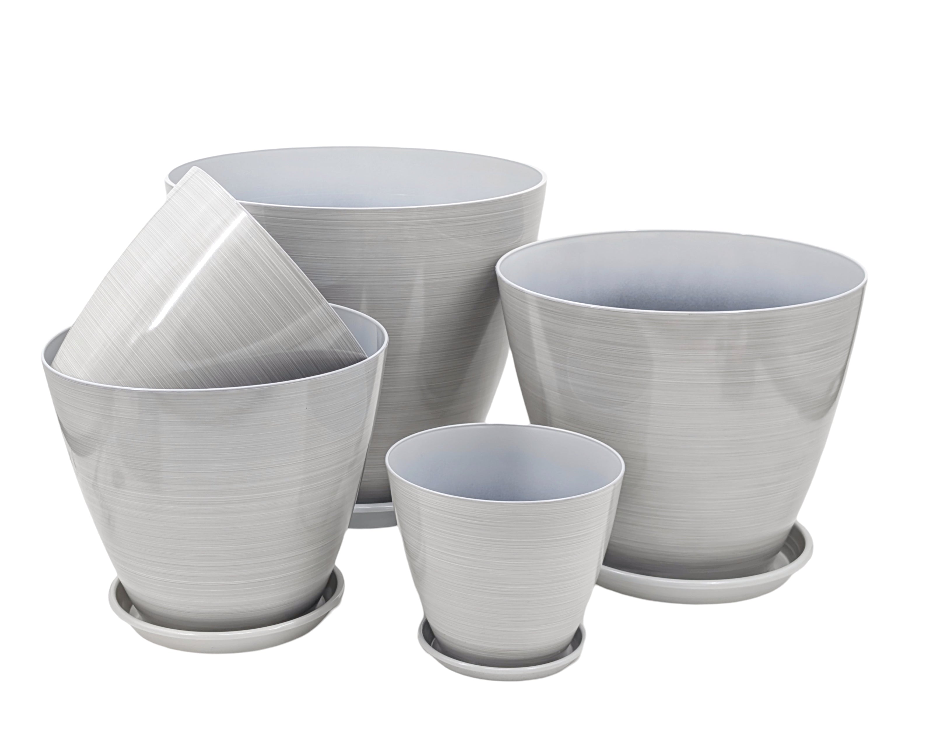 bulk 12 Brush Glazed Planter w Drainage Tray 30cm