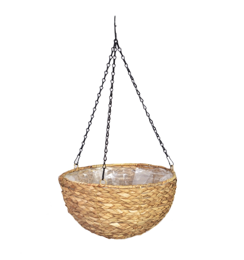 Hanging Round Planter w Metal Chain 30cm
