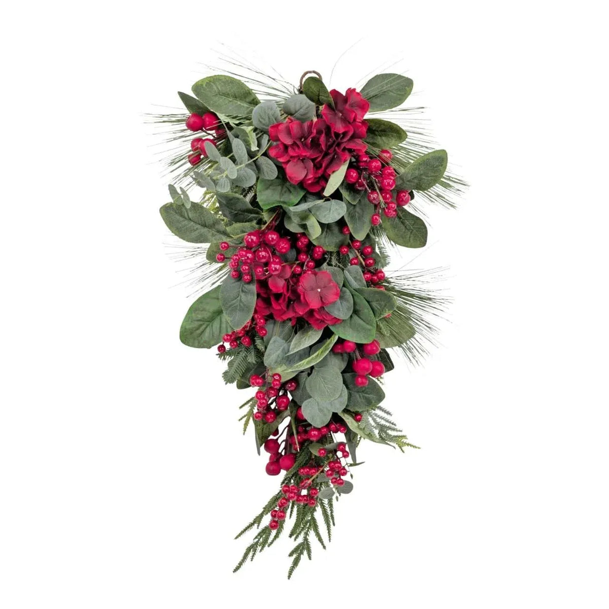 Bulk 4 Xmas Heritage Hydrangea & Berry Drop 71cm
