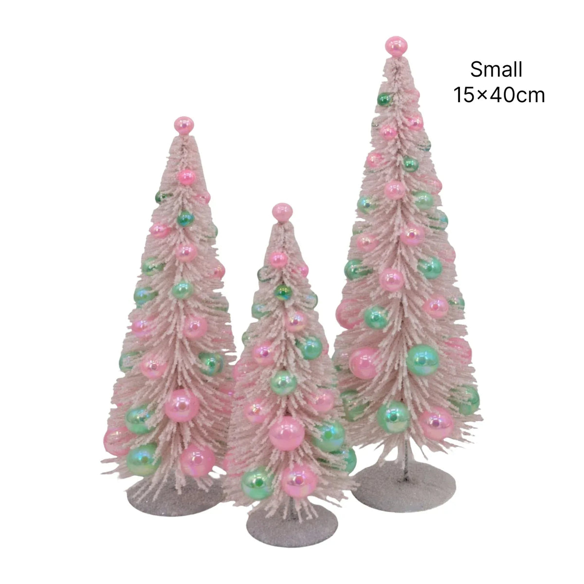 Bulk 6 Xmas Pink Iridescent Bauble Tree sml 15x40cm