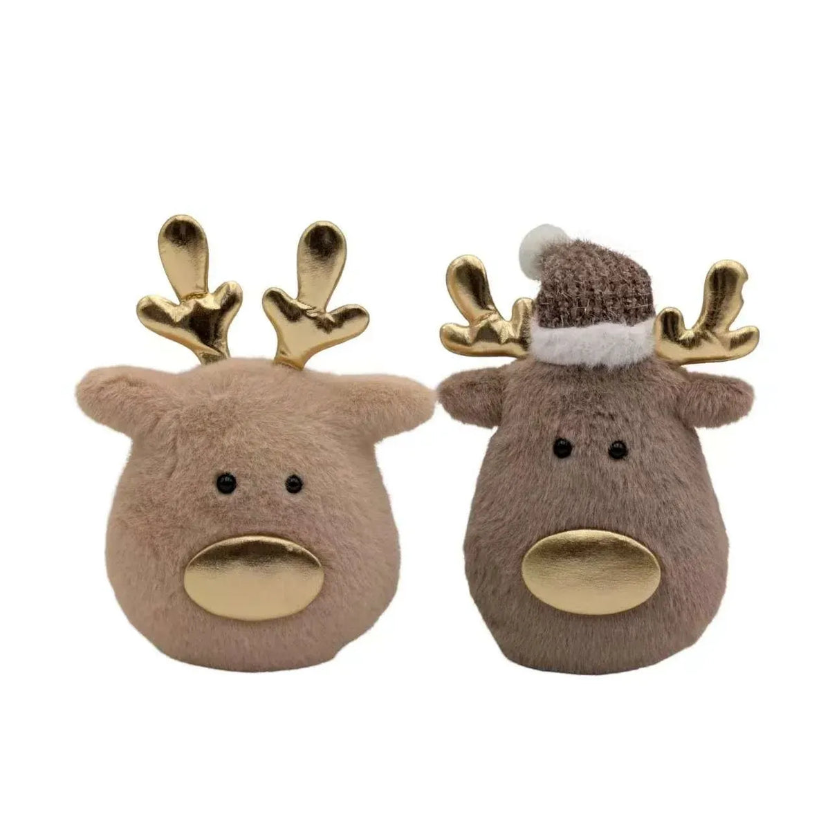 Bulk 24 Xmas Fabric Reindeer deco 14x6.5x18cm 2 Asst