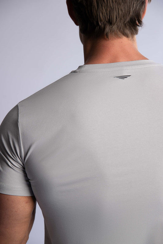 HARD HITTERS SLIM FIT COTTON TEE SILVER BLUE MEDIUM