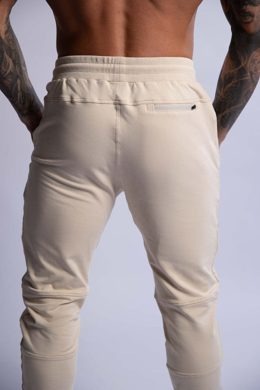 HARD HITTERS SLIM FIT TERRY JOGGERS BEIGE SMALL