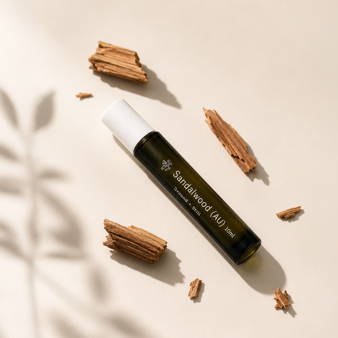 Sandalwood Essential Oil Roller — Warm Grounding Ritual for Sensory Calm, Rest & Emotional Reset