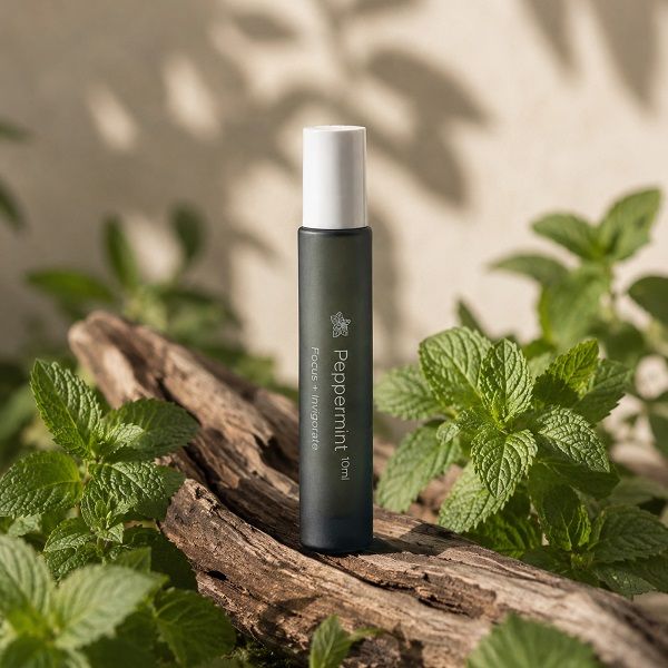 Peppermint Essential Oil Roller — Cooling Relief for Focus, Head Tension & Mental Clarity