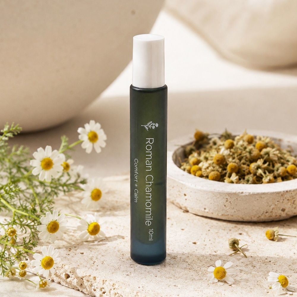 Roman Chamomile Essential Oil Roll-on — Emotional Softening, Comfort & Nervous System Calm Ritual