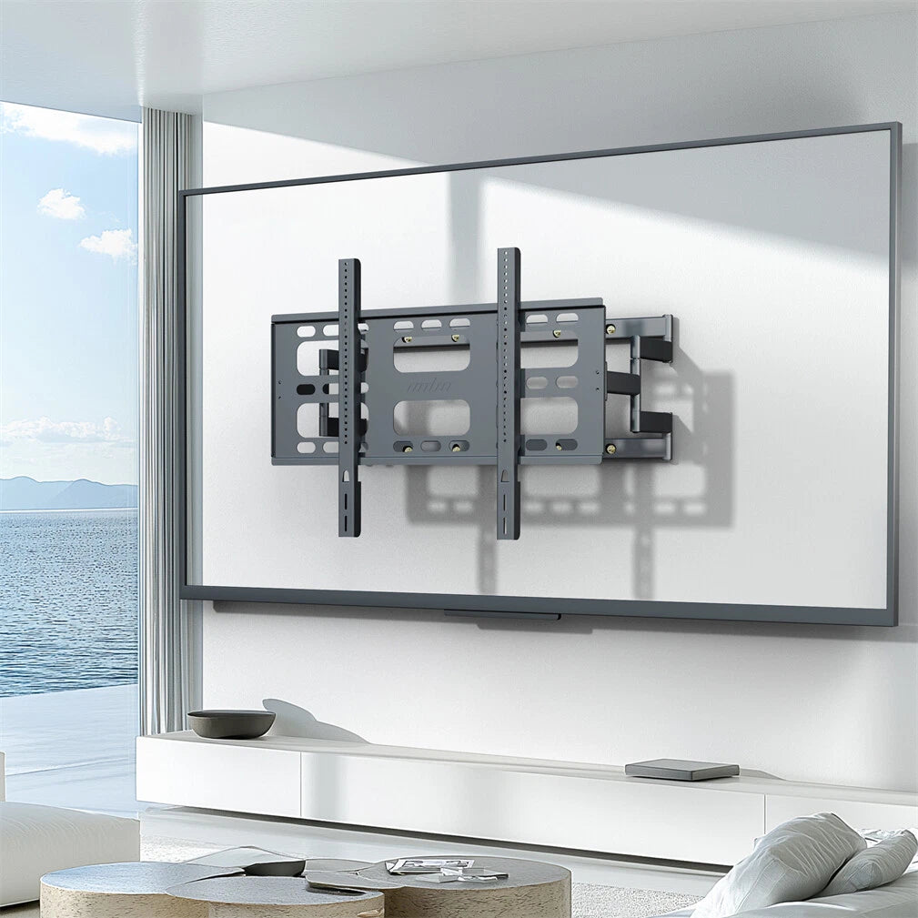 Black Heavy-Duty Swivel TV Wall Mount With Articulating Arm Support