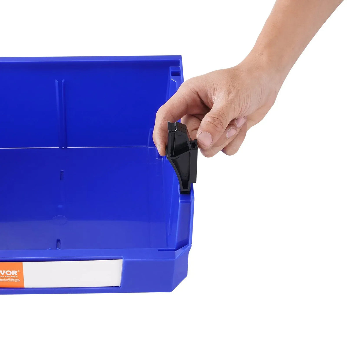 Plastic Storage Bin, (276 mm x 279 mm x 128 mm), Blue/Red, 6-Pack, Kitchen, Office, or Pantry Organization
