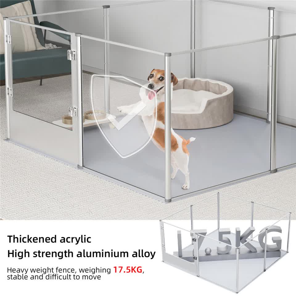 Versatile Sleek Thick Acrylic Pet Playpen Dog Puppies Run Kennel Rabbit Play Pen