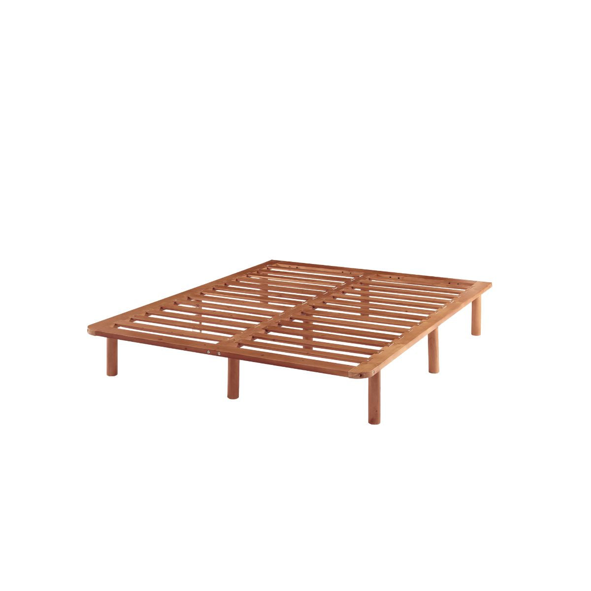 Bondi Wooden Pinewood Bed Base in Walnut - Queen