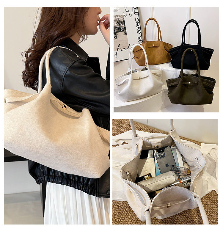 Beige Elegant PU Tote Bag - Soft and Stylish Handbag for Everyday Use