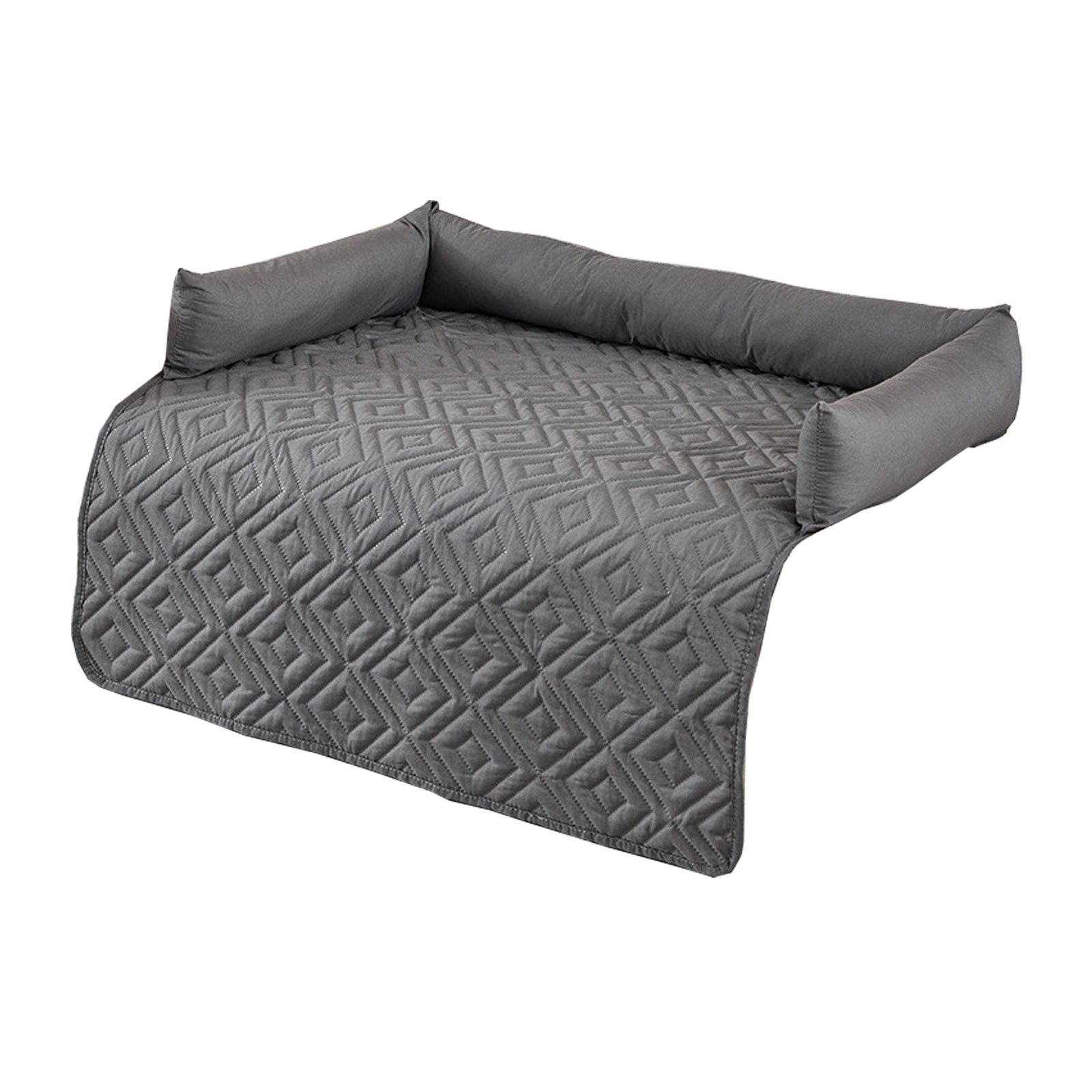 75*75CM Brown Waterproof & Scratch-Resistant Pet Sofa Protector Mat with Pillow | Cat & Dog Bed, Washable, All-Season