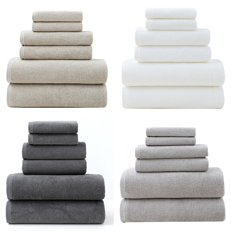 Beige Premium Cotton Towel Set - 6 Pieces, Soft & Absorbent Bath Towels for Adults