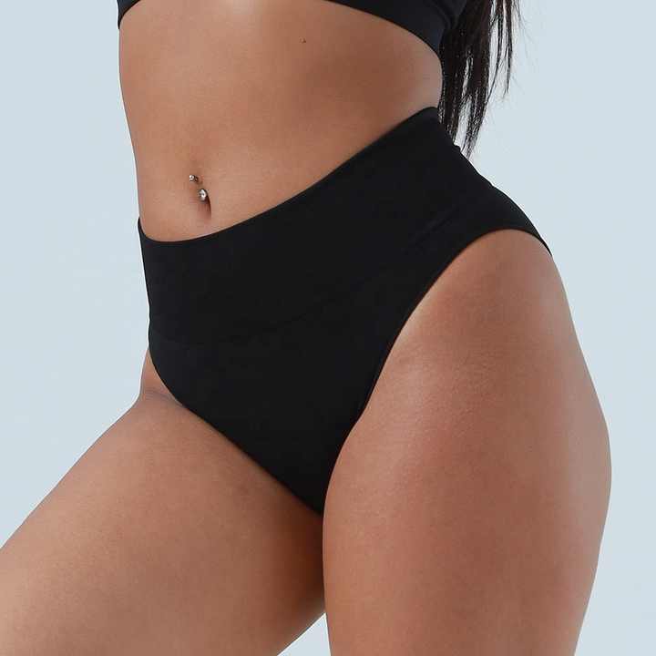 3 Pcs Size L White Microfiber High-Waisted Thong Underwear with Tummy Control - Slimming Comfort