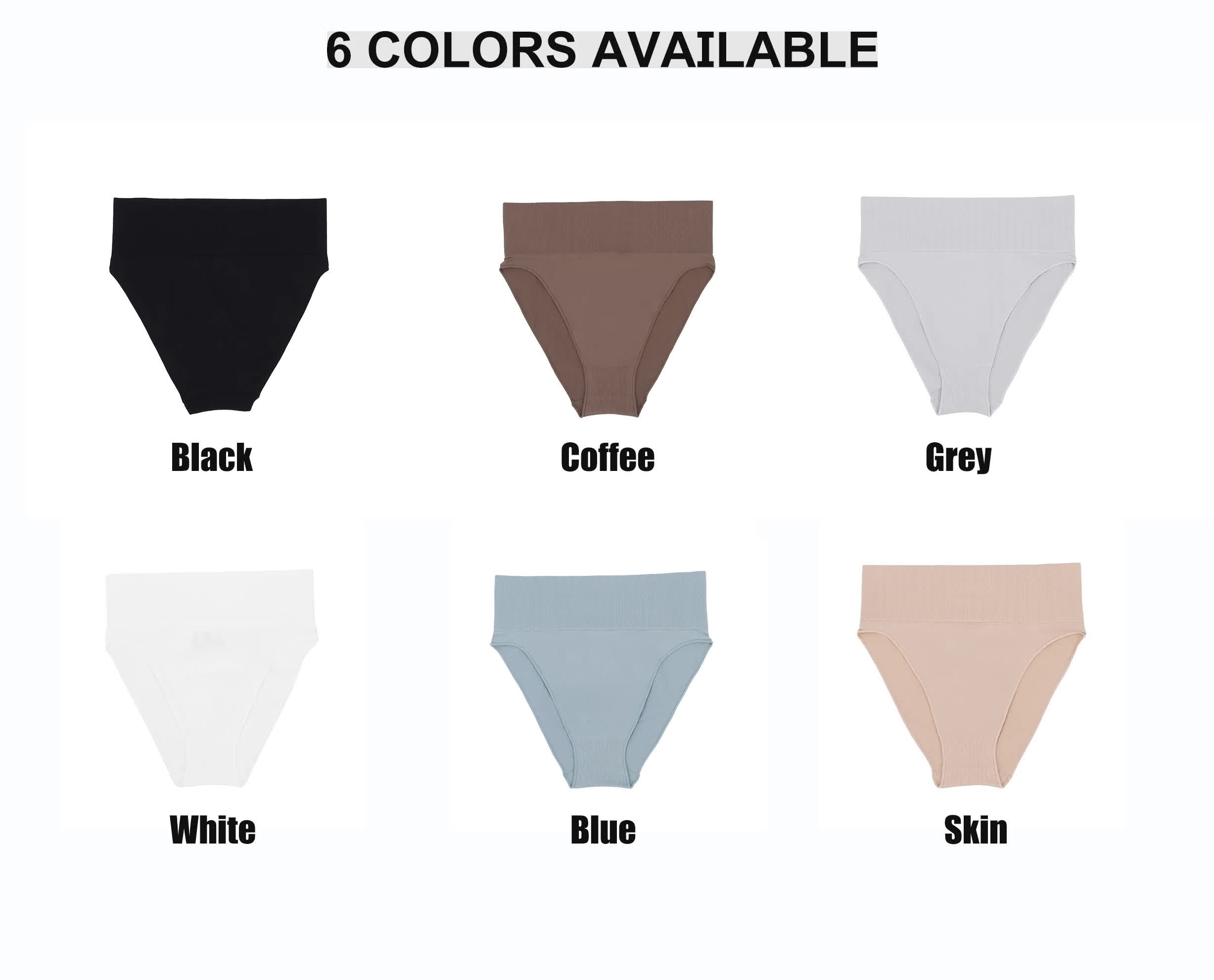 3 Pcs Size L Skin Microfiber High-Waisted Thong Underwear with Tummy Control - Slimming Comfort