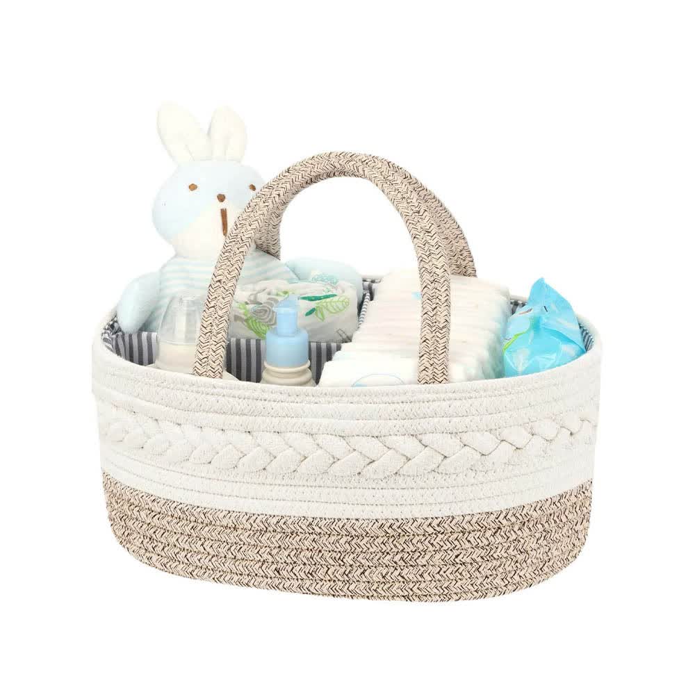 Coffee Stylish Cotton Rope Basket for Clothing & Toys - Woven Storage Organizer, 38x23x18cm