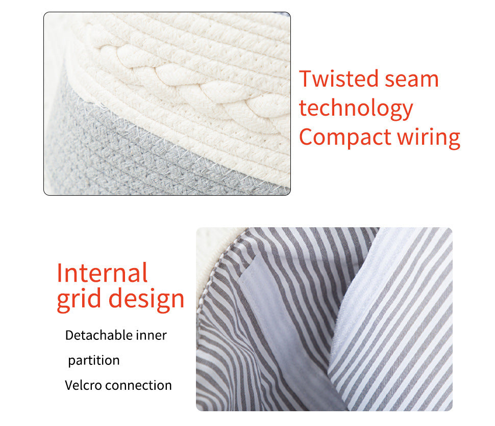 Pink Stylish Cotton Rope Basket for Clothing & Toys - Woven Storage Organizer, 38x23x18cm