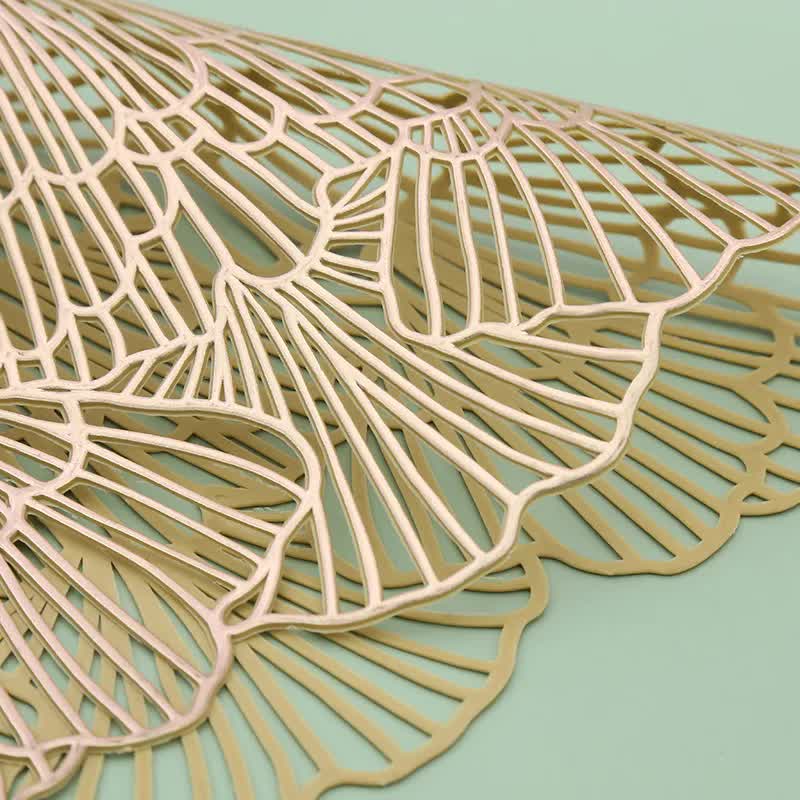 Silver Elegant Floral PVC Placemats - Set of 8, Durable & Stylish Table Mats (38cm)