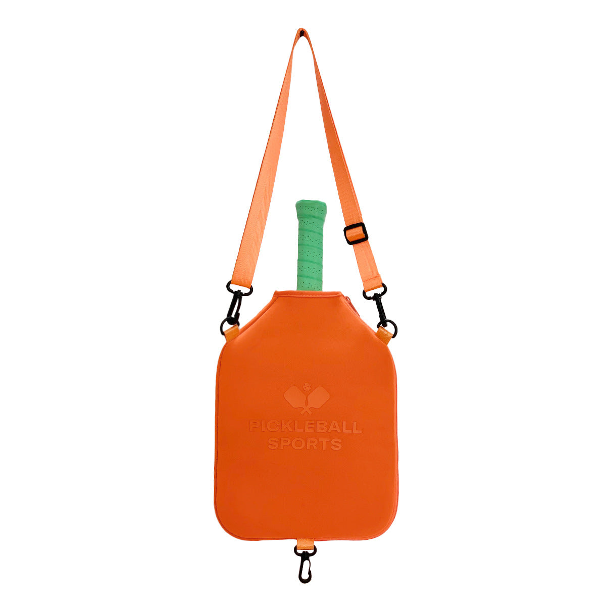 SA02 Orange Neoprene Pickleball Paddle Cover (racket not included)  - Protective Crossbody Bag with Adjustable Shoulder Strap and Fence Hook - Universal Lightweight Paddle Case for All Skill Levels