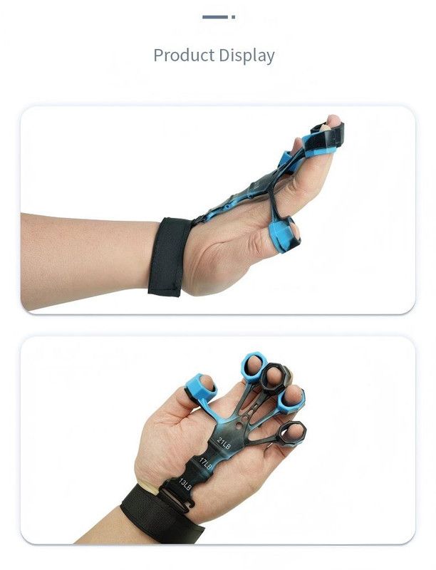 10 pcs Green Finger Exerciser and Hand Strengthener - Adjustable Silicone Grip Strength Trainer for Physical Therapy, Athletes and Musicians - 13LB to 21LB Resistance Levels