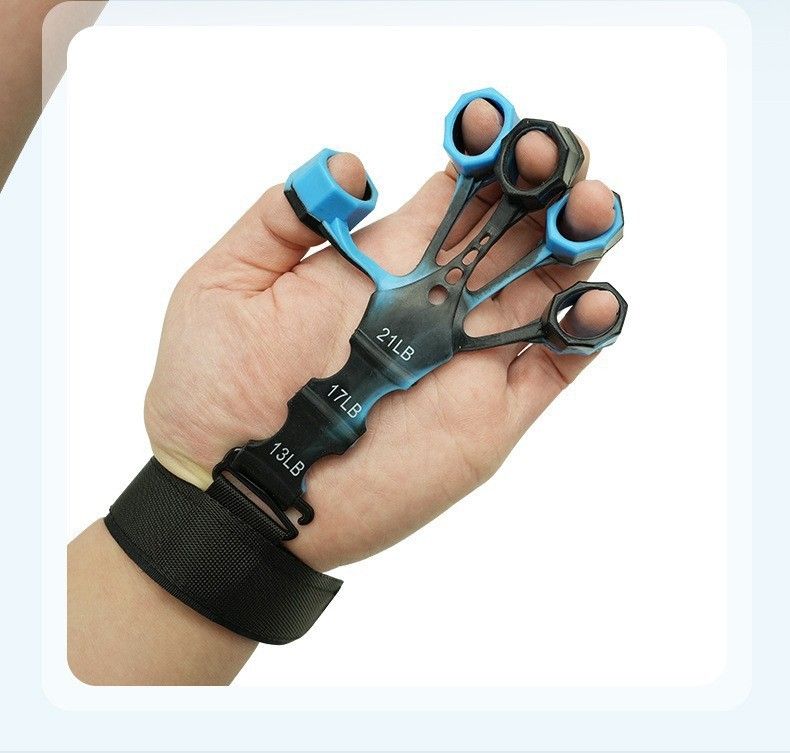 10 pcs Black Finger Exerciser and Hand Strengthener - Adjustable Silicone Grip Strength Trainer for Physical Therapy, Athletes and Musicians - 13LB to 21LB Resistance Levels