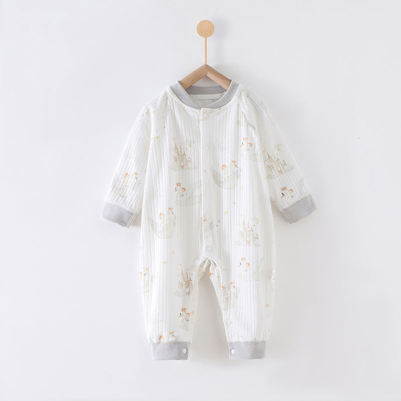73 Size The Prince of the Castle Class A Pure Cotton Long-Sleeve Baby Onesie - Cozy Newborn Bodysuit for Fall and Winter
