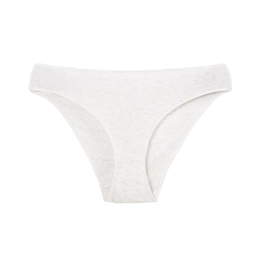 Light Grey 4 pcs High-Waisted Cotton Bikini Briefs for Women, Slim Fit & Comfortable M Size