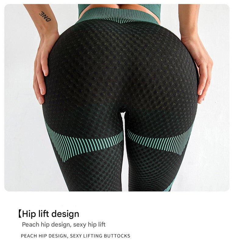 Army Green High Waist Yoga Set for Women - Sports Bra, Long Sleeve Shirt & Leggings 3-Piece Workout Set Size M