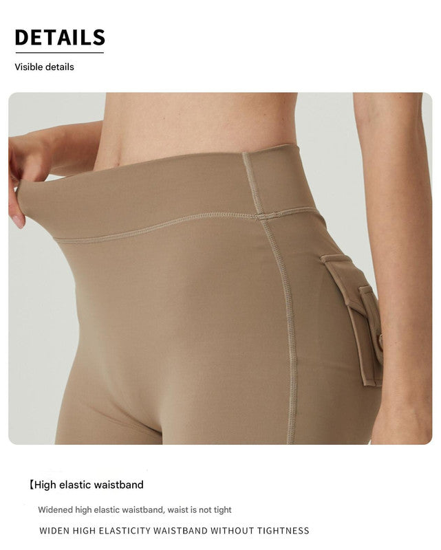 Black High-Waisted Yoga Shorts with Pockets for Women - Butt-Lifting, Breathable, and Comfortable Activewear L