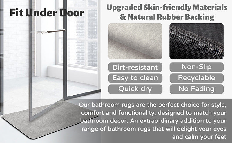 Black and white geometric pattern Quick-Dry Absorbent Non-Slip Bath Rug for Bathroom, Kitchen & Entryway 45x70cm