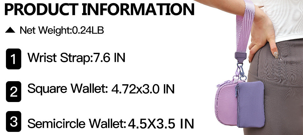 Purple Stylish Mini Wristlet Wallet - Nylon, Multi-Compartment Design