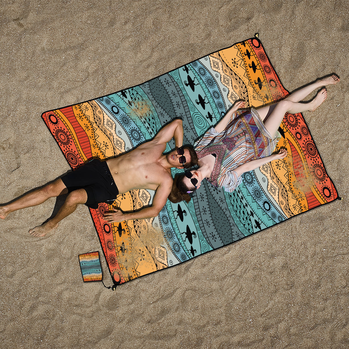 Style STD-001-28 Pink Quick Dry Beach Mat Sand Proof Waterproof Outdoor Picnic Blanket - Compact & Lightweight