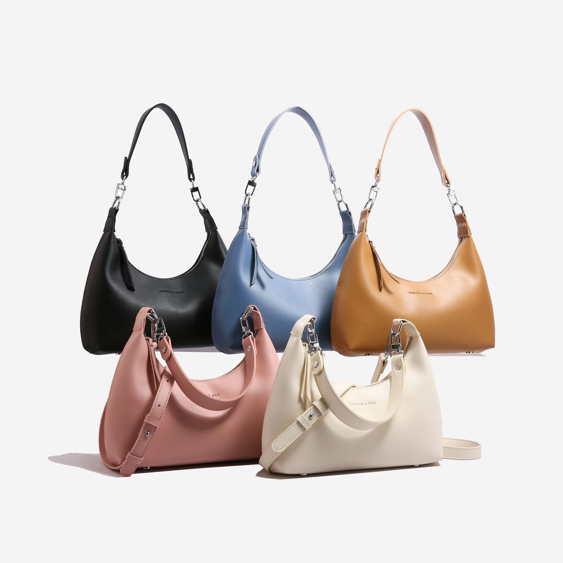 Brown Women's Trendy PU Leather Shoulder Bag - Fashionable Underarm Hobo Bag with Adjustable Strap