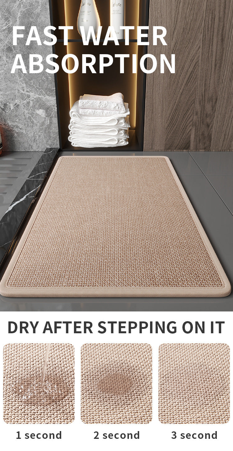 Red Quick Dry Bathroom Rug - Non-Slip PVC Foam, Super Absorbent, 50x80cm