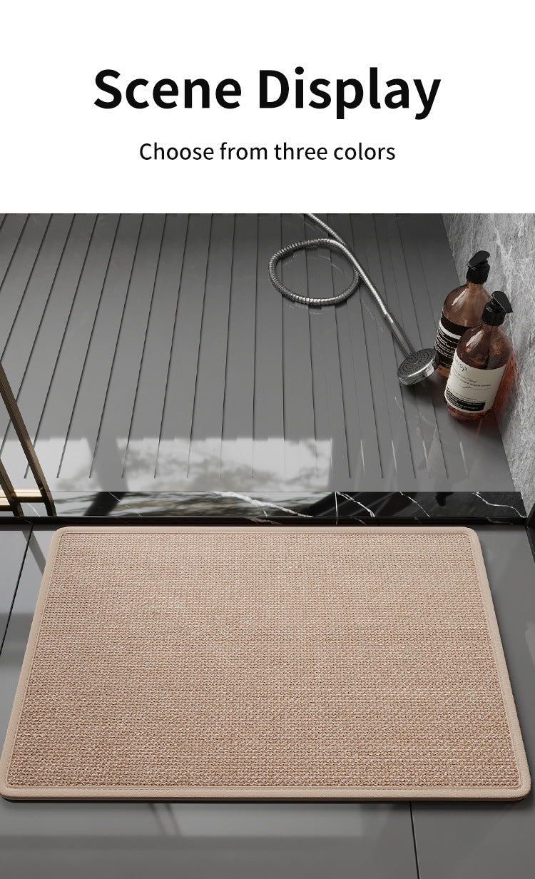 Red Quick Dry Bathroom Rug - Non-Slip PVC Foam, Super Absorbent, 50x80cm