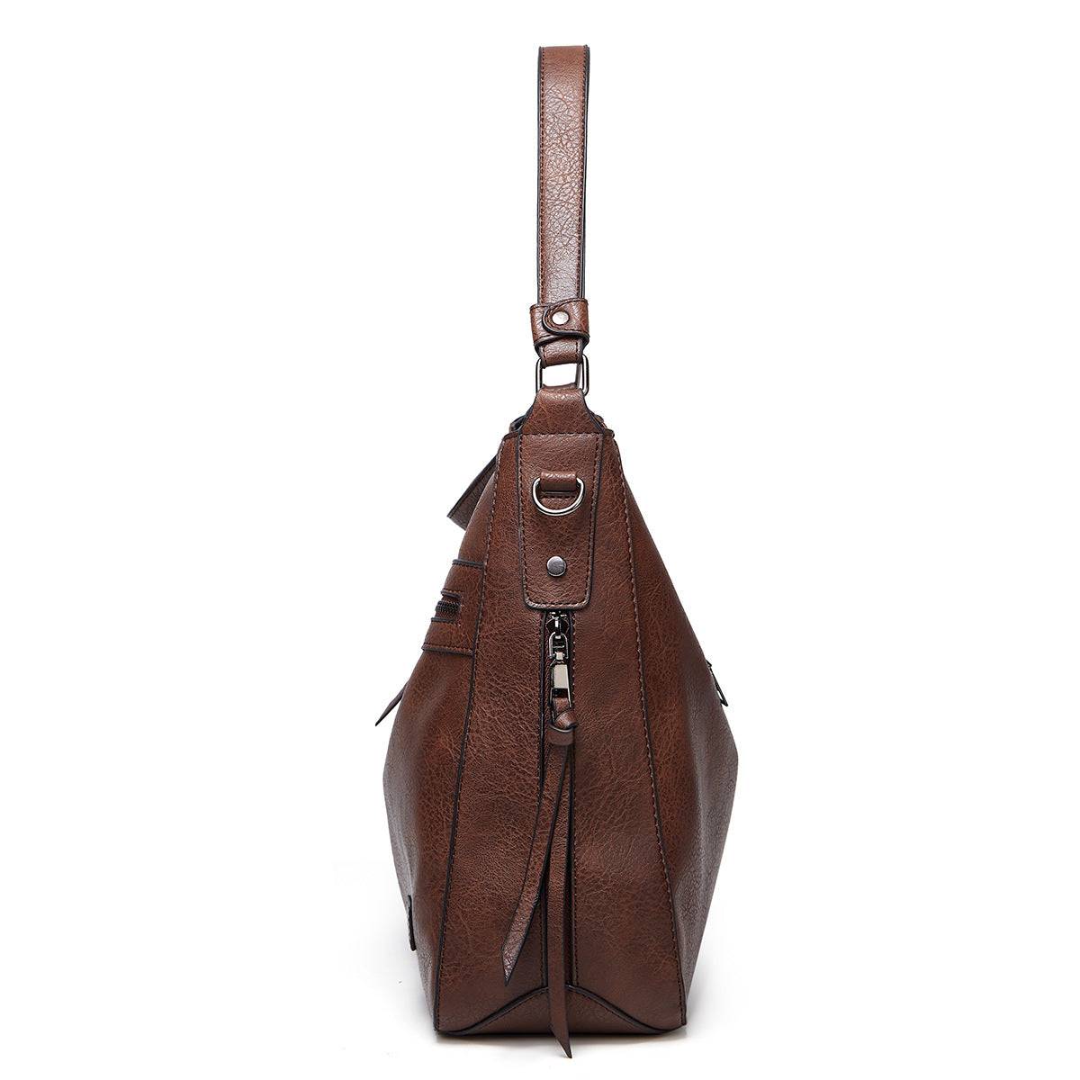 Dark Red Spacious & Stylish  PU Leather Tote Bag -  Versatile Shoulder/Crossbody