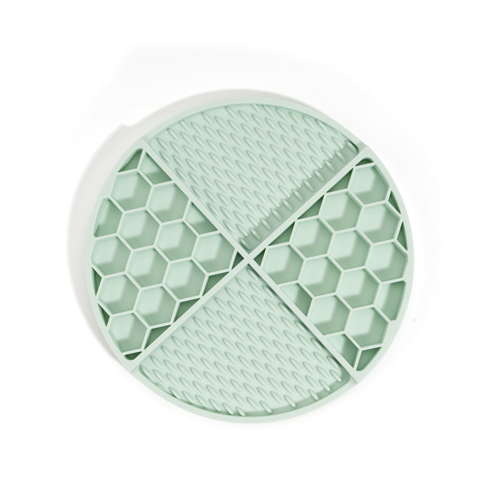 2 Pcs Light Green Honeycomb Pet Slow Feeder Bowl - Anti-Choke Silicone Lick Mat with Suction for Dogs