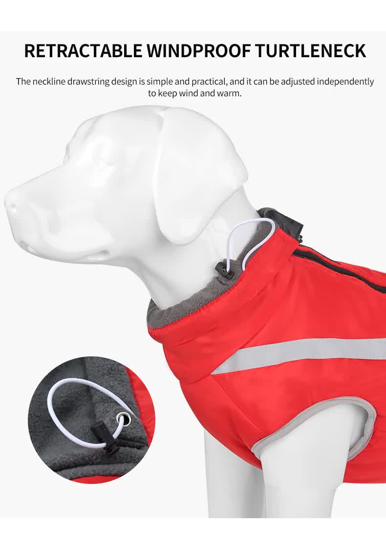 Size 3XL Yellow Reflective Winter Dog Jacket - Warm & Waterproof Outdoor Coat for Large Breeds