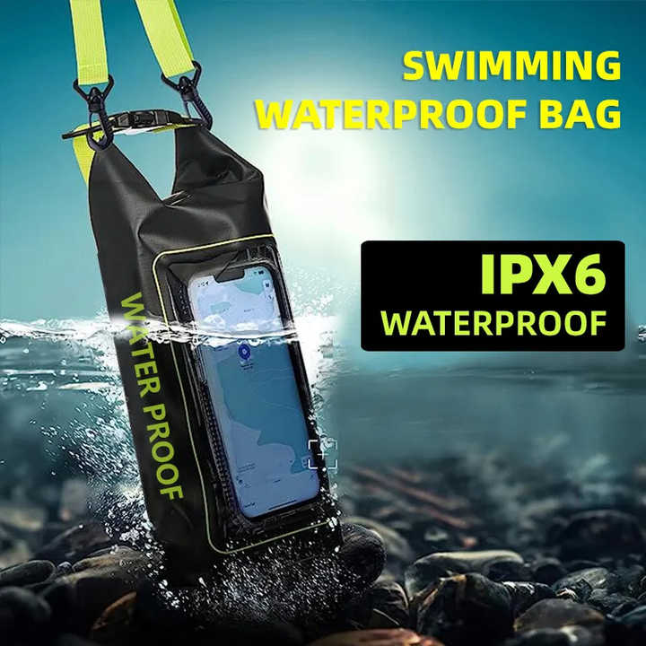 Purple 2L Waterproof Phone Pouch - Multi-Functional PVC Dry Bag for Swimming and Water Activities
