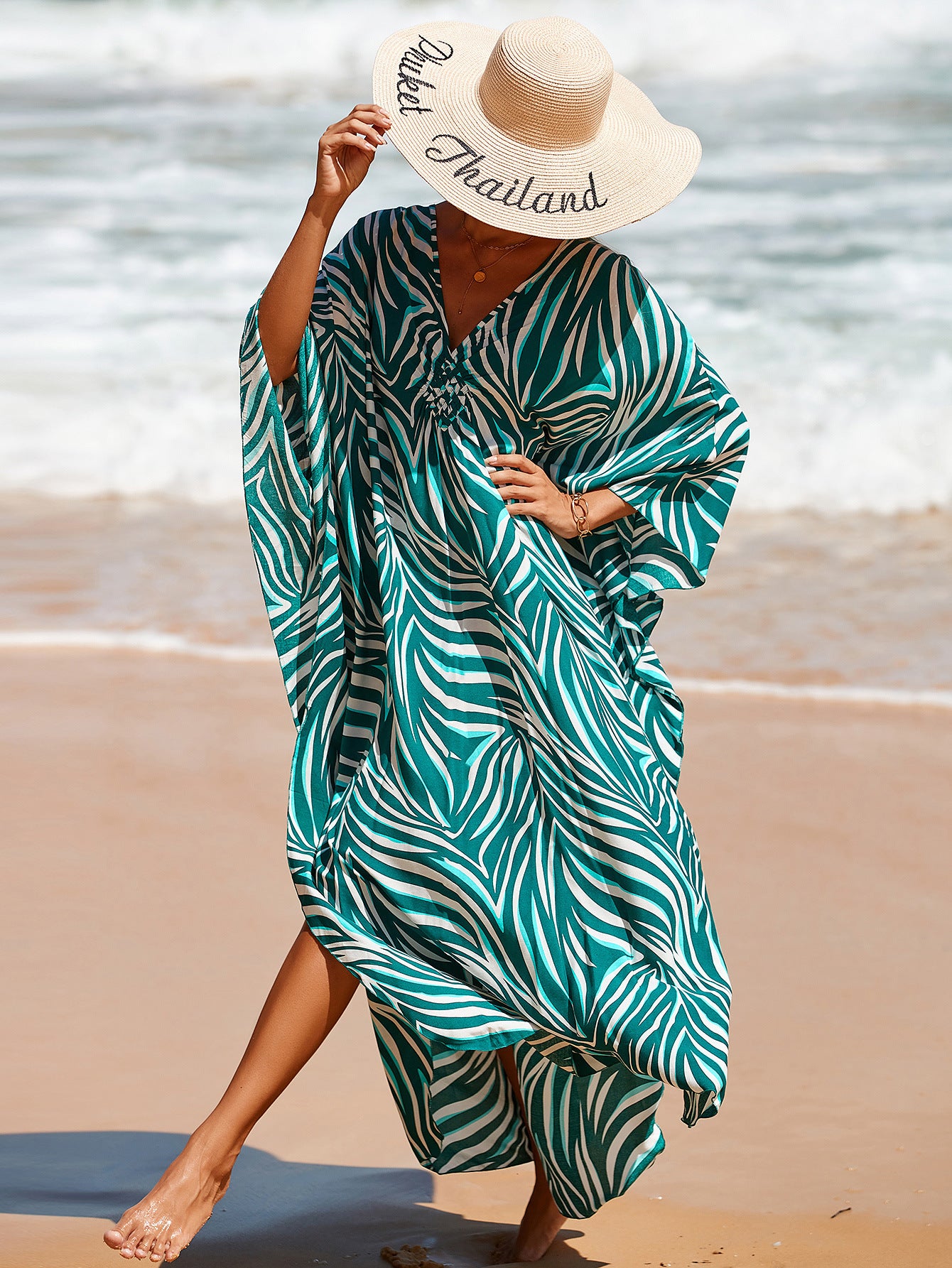 Style 4 Loose Fit Caftan Dress - Resort Style Beach Coverup for Women