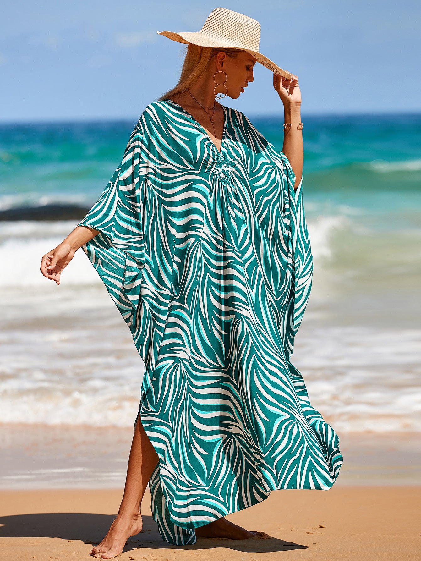 Style 4 Loose Fit Caftan Dress - Resort Style Beach Coverup for Women