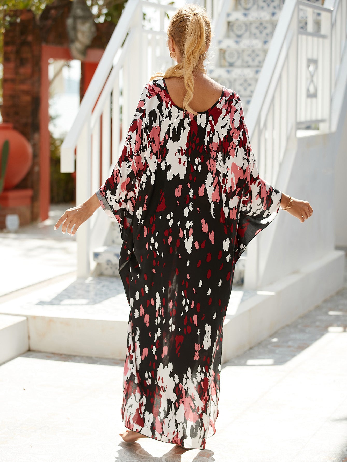 Style 8 Loose Fit Caftan Dress - Resort Style Beach Coverup for Women