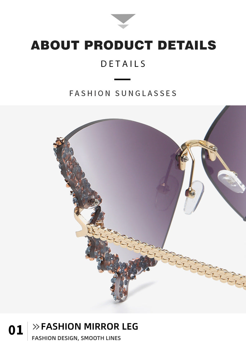 purple 2 - PCS Fashion Street Style Sunglasses: Diamonte Butterfly Edition